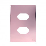 Placa p/ 2 Tomadas separadas 4x2 - Novara Glass Ouro Rose 